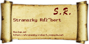 Stranszky Róbert névjegykártya